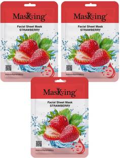 MasKing Beauty Facial Sheet Mask Strawberry Pack Of 3