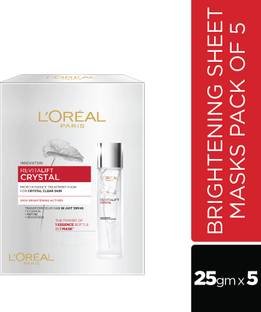 L'Oréal Paris Revitalift Crystal Micro-Essence sheet mask, Pack of 5 Combo