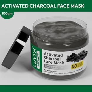 LUVYH Activated Charcoal Face Mask (100g) Cream Mask for Reduce Pigmentation, Skin Lightening, Blackhead Removal, Deep Pore Cleansing, Anti Acne, Controls Excess Sebum for All Skin Types No Parabens, No Mineral Oil, No Sulphate, No Silicone
