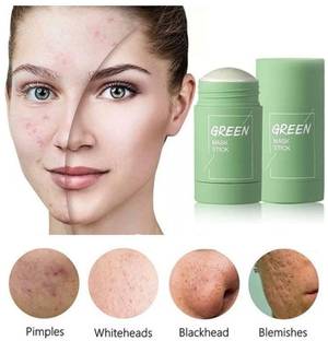 GFSU Best Green Tea Purifying Neem Clay Stick Mask Oil Control Anti-Acne Eggplant Solid Fine, Portable Cleansing Mask Mud Apply Mask, Green Tea Facial Detox Mud Mask