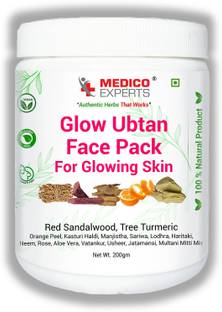 MedicoExperts Glow Ubtan Face Pack for Glowing Skin, Detan, Pigmentation & Dark Spots