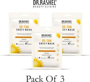 Dr. Rashel DR.RASHEL DE-TAN SHEET MASK WITH SERUM THAT IMPROVE SKIN TONE, FIGHT TAN & REJUVENATE DULLNESS (PACK OF 3) - 20g*3
