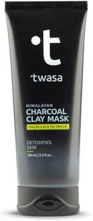 Twasa Himalayan Charcoal Clay Mask Enriched With Kaolin Clay & Tea Tree Oil Detoxifies Skin