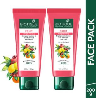 BIOTIQUE Fruit Brightening Depigmentation & Tan Removal Face Pack| For All Skin Types