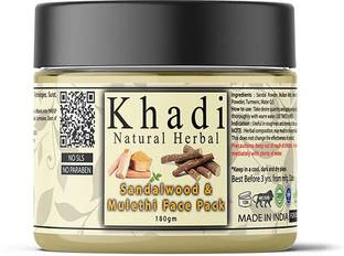 khadi natural herbal Sandalwood And Mulethi Face Mask | Skin Whitening Face Pack For All Skin Type Pack 180 gm