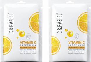 Dr. Rashel VITAMIN C SHEET MASK WITH SERUM CONTAINS NIACINAMIDE WHICH HELPS IN BRIGHTENING & AGE DEFYING