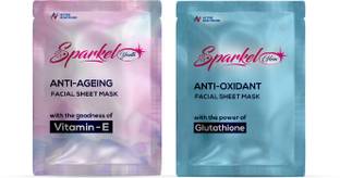 Sparkel Combo Pack - (Anti Oxidant Glow - Anti-Aging Youth) Face Sheet Masks.