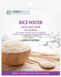 Mirabelle Rice Water Facial Sheet Mask for Aging & Tan removal - Made In Korea