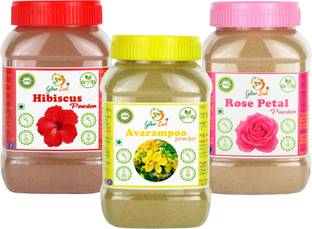 Glow Lush Avarampoo,Rose Petal and powder for Face Pack & Skin care (50gm Each)