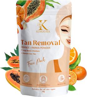 KIMAYRA Organic Orange Peel+Papaya Face Pack Powder For Brighter Skin Tone, Oil Control