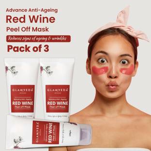 GLAMVEDA Red Wine Advance Anti Ageing Peel Off Mask ( Pack Of 3) | Paraben Free