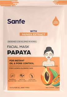 Sanfe Instant Oil Control Papaya Facial Mask 100% fruit extracts, Korean Mask | 1pc