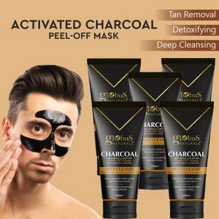 Globus Naturals Activated Charcoal Peel off Mask For Men Enriched With Vitamin-E, Aloevera