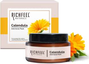 RICHFEEL Calendula Anti Acne Mud Pack |Fights Acne, Blackheads & Scars 50 g