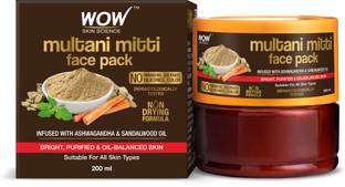 WOW SKIN SCIENCE Multani Mitti Face Pack | Controls Excess Oil |Cleanses Brightens Purifies Skin