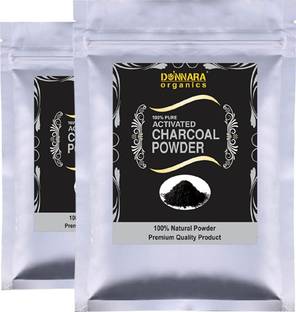 DONNARA organics 100% Pure Activated Charcoal Powder Combo pack of 2 of 100 gms