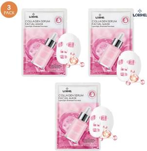 LORSHEL Collagen Face Mask Sheet for Anti-Aging and Skin Rejuvenation Benefits