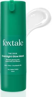 Foxtale 4% Glycolic Acid Overnight Glow Mask with 3% Lactic Acid Reduces Blackheads