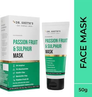 Dr. Sheth's Passion Fruit & Sulphur Mask, Skin Detoxifying Face Pack, Brightens Dull Skin