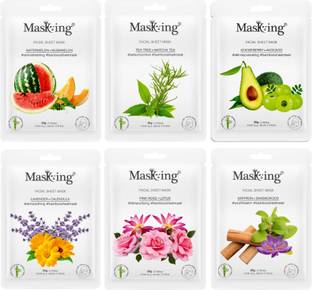 MasKing BambooFacial Sheet Mask for Skin Glowing, Lightening, Moisturizing,