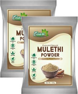 Cesaro Organics Pure and Natural Mulethi Powder Liquorice Root Powder For Hair and Skin Care