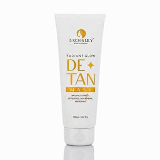 Birch and Lily Radiant Glow De Tan Mask | Reduces Tan, Brightens Complexion, Removes Impurities