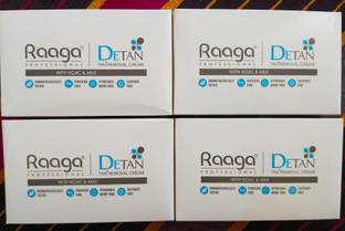 Raaga PROFESSIONAL De-Tan Cream with Kojic and Milk Pack of-4 (72x4)
