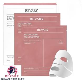 revary 2 Pack Bio Deep Collagen Mask Korean Skincare Jelly Gel Sheet mask Glow