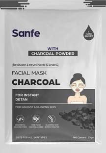 Sanfe Instant Detan Charcoal Facial Mask | For radiant & glowin skin