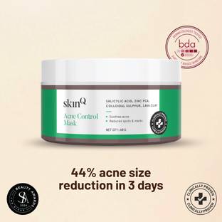 SkinQ Acne Control Clay Face Mask for Reducing Pores Clogging with Niacinamide,Unisex
