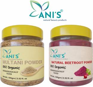 ANI'S Premium Quality Pure Multani and Betroot PowderMoisturised healthy pink lips