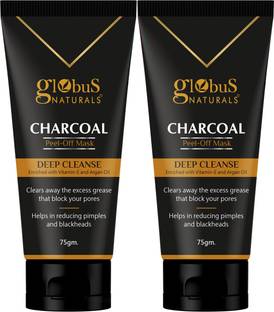 Globus Naturals Charcoal Peel Off Mask, Set of 2