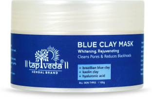 tapveda Brazillian Blue Clay Mask For Whitening Skin with Hyaluronic Acid & Kaolin Clay