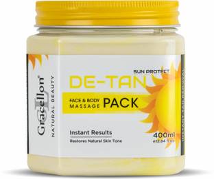 Gracellon De-Tan Face and Body Massage Pack | Reduces Dark Spots | Reduces Sun Tan