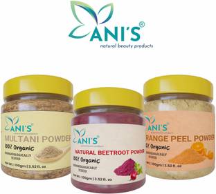 ANI'S Premium Quality Pure & Natural Multani, beetroot, Orange Powder For Skin/Hair