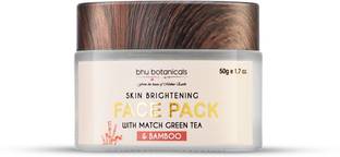 bhu botanicals Skin Brightening Face Mask, Matcha Green Tea & Bamboo