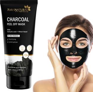 7days natural Activated Charcoal Peel of Mask with Salicylic acid for Oily to Acne Prone skin