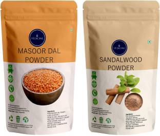 VEDICINE Masoor Dal Powder (RED LENTILS) and Sandalwood Powder For Face and Skin