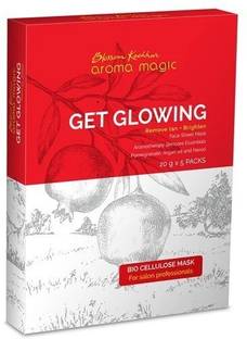 Aroma Magic Get Glowing, Remove Tan, Brighten (Face Sheet Mask) (20g*5 Packs)