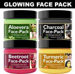 Sandarbh Activated Charcoal|Beetroot|Turmeric|Aloevera Skincare Face Pack