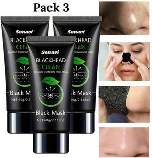 Sonavi Charcoal Bamboo Peel Off Mask Combo Pack | For Glowing & Radiance Skin