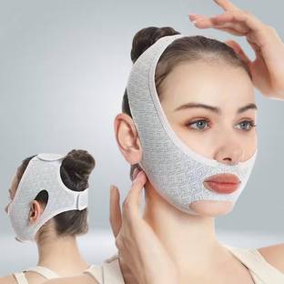 Mahaprabhu Facial Slimming Belt, Double Chin Reducer Reusable V-Shape Face Mask (42)  Face Shaping Mask