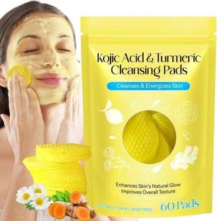 skyunion Turmeric & Kojic Acid Face Cleansing Pads for Dark Spots, Skin Brightening  Face Shaping Mask