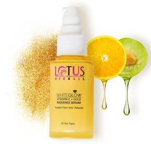 LOTUS HERBALS WhiteGlow Vitamin C and Gold Radiance Face Serum | For Dull & Dry Skin |