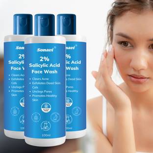 Sonavi 2% Salicylic Facewash For Anti-Pimples, Dead Skin, Active Acne, Blackheads & Whiteheads Remover Face Wash