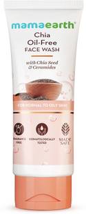 Mamaearth Chia Oil-Free Facewash with Chia Seed & Ceramides for Normal to Oily Skin | Co-Created with Dermats | Strengthens Skin's Natural Barrier | Oil Free Formula | Cleanses Deeply | Fragrance & Soap Free Face Wash