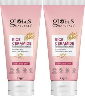 Globus Naturals Rice Ceramide Radiance Paraben Free, Gentle & Mild, Set of 2 Face Wash