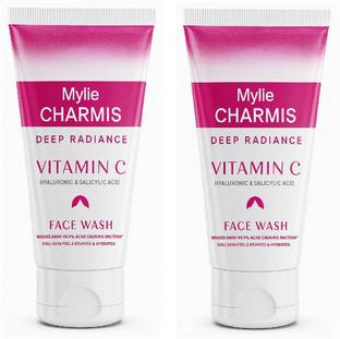 Mylie Charmis Deep Radiance Vitamin C  for Dry Skin, Cleanser for Face with Hyaluronic Acid & Salicylic Acid Face Wash