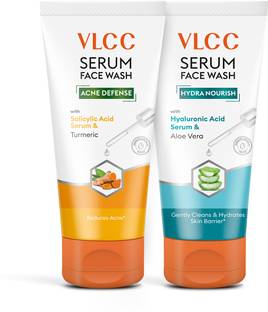 VLCC SalicylicAcid & Turmeric SerumFacewash ReduceAcne & Free Hyalu Acid & AloeVera Face Wash