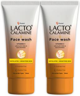 Lacto Calamine Vitamin C  with Aloe Vera & Niacinamide Bright & Glowing Skin Pack of 2 Face Wash